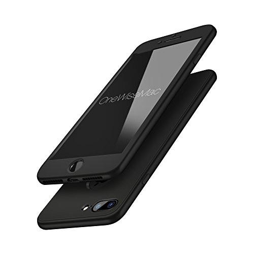 360° Silicone Case + Glass [Black] for iPhone 6 / 6s
